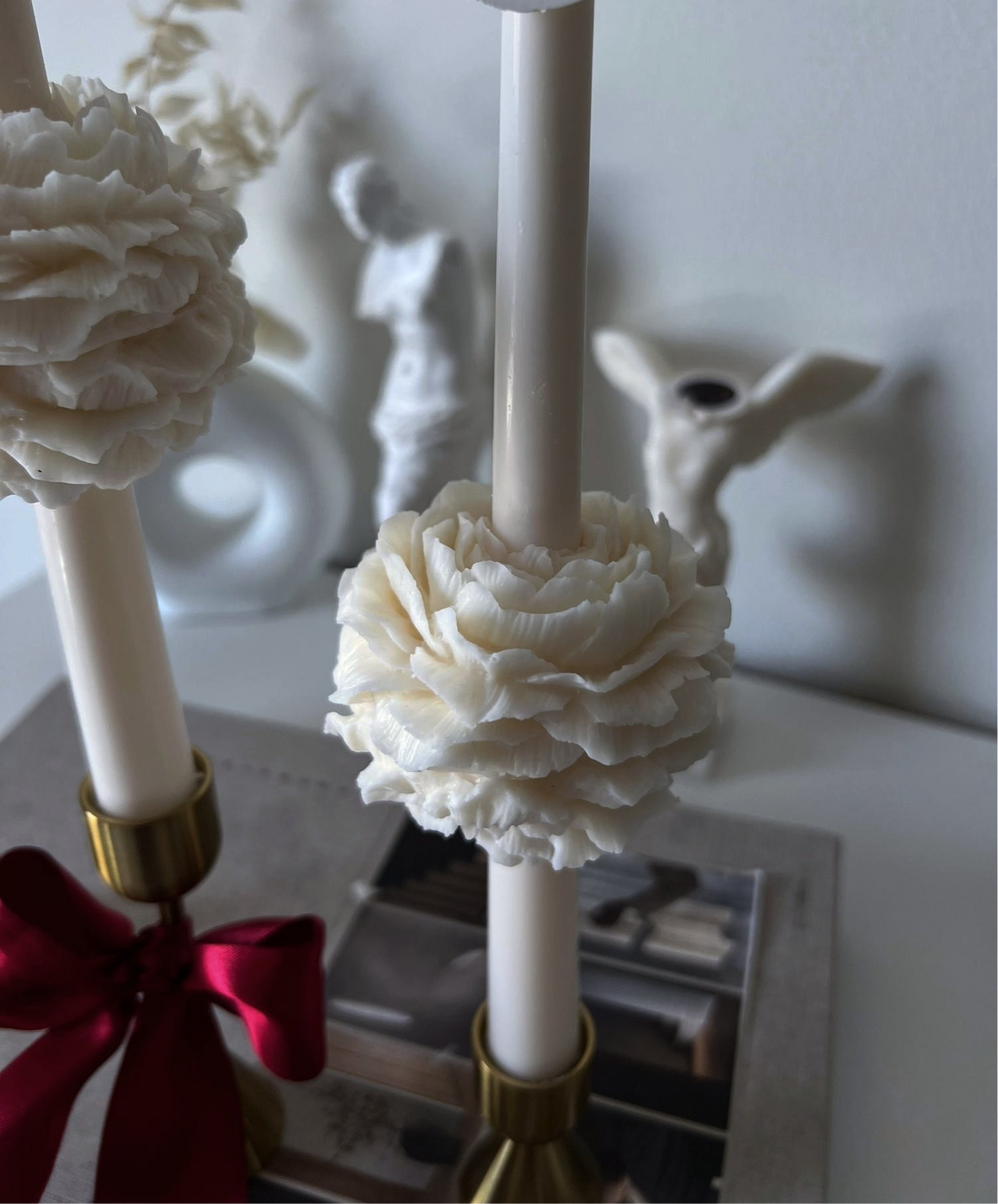 Peony Taper Candle