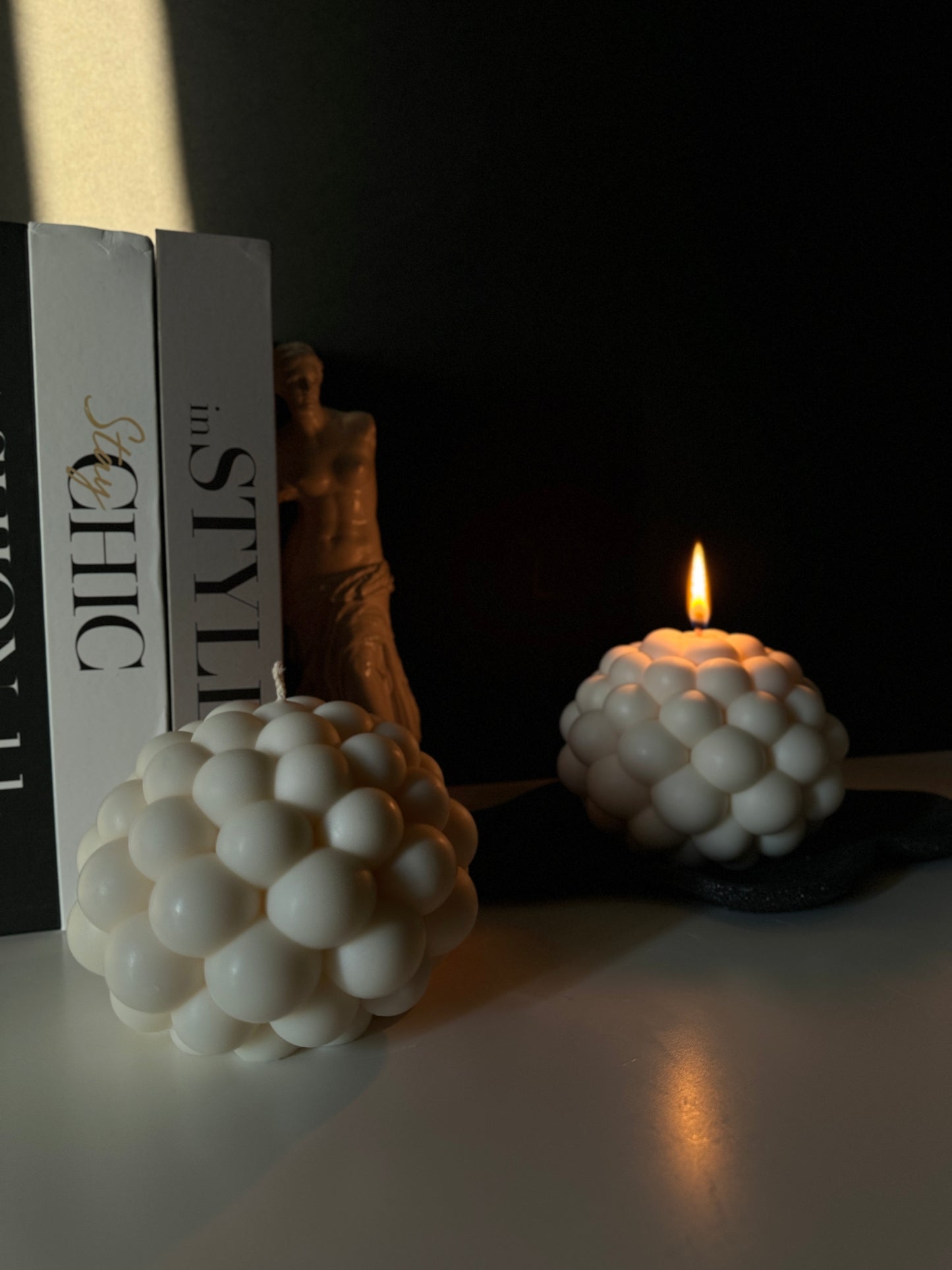 Sculptural Ball & Wave Candles