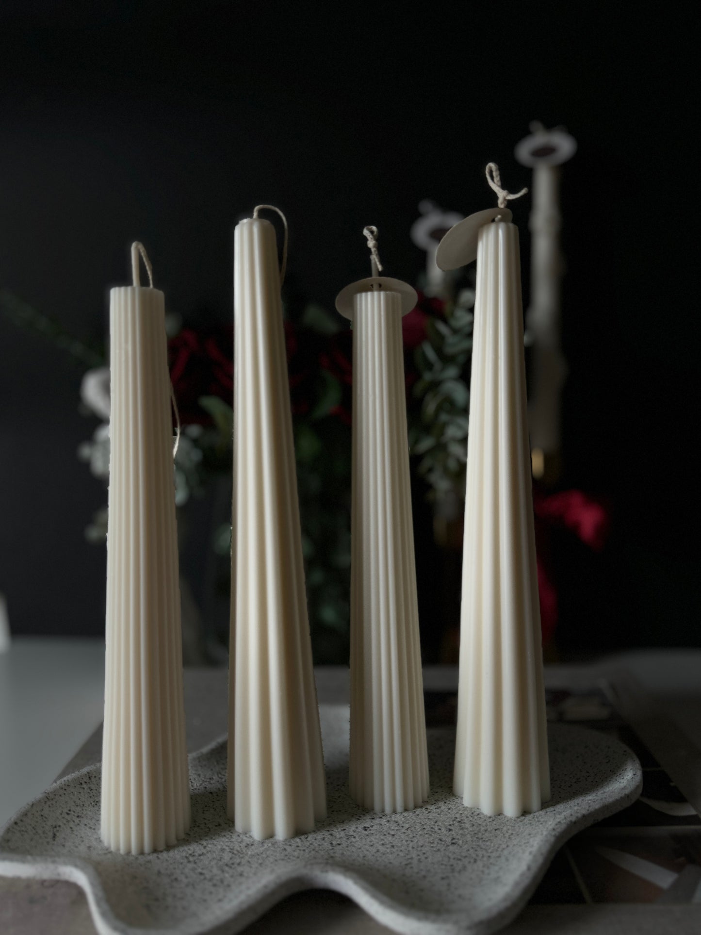 Ribbed Taper Candle Collection