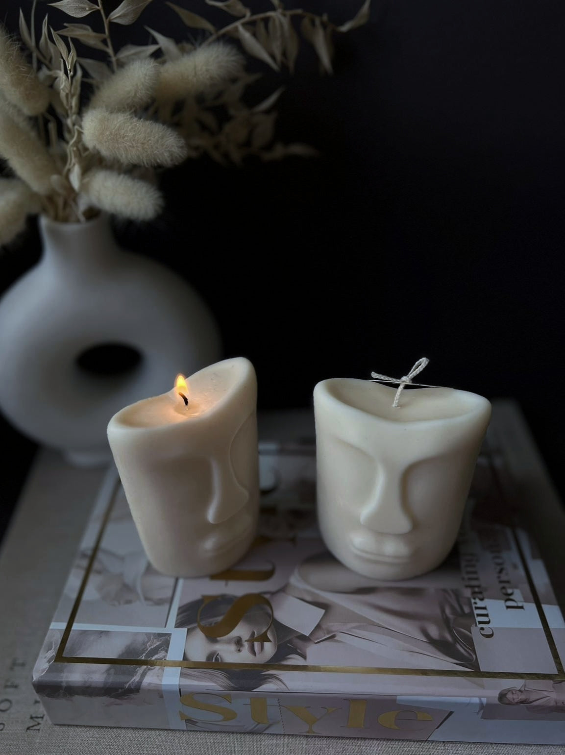 Abstract Face Candle