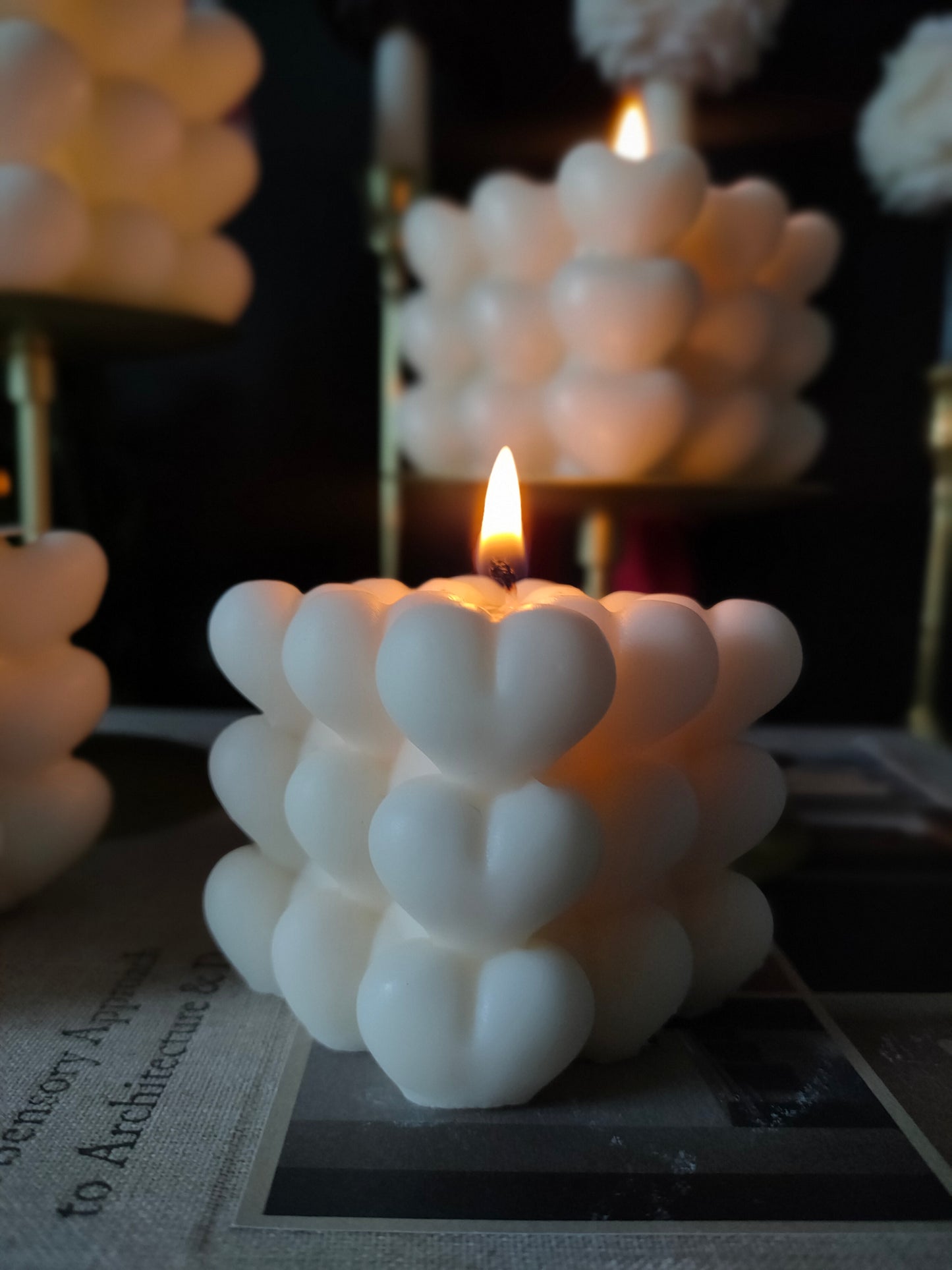 Heart Bubble Candle
