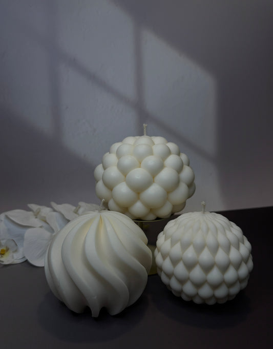 Sculptural Ball & Wave Candles