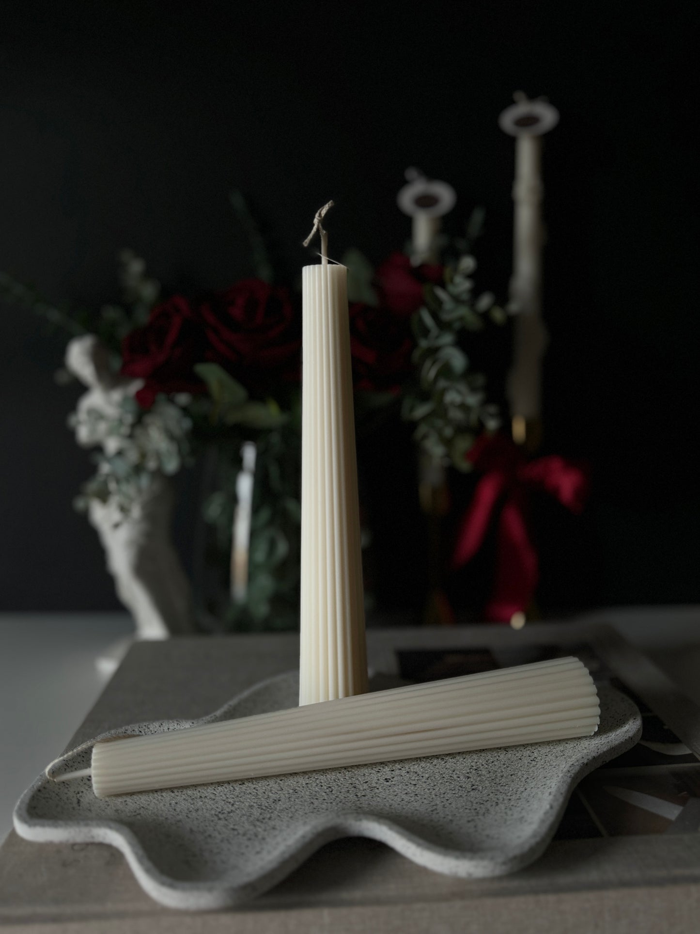 Ribbed Taper Candle Collection