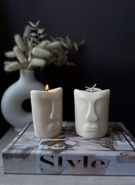 Abstract Face Candle